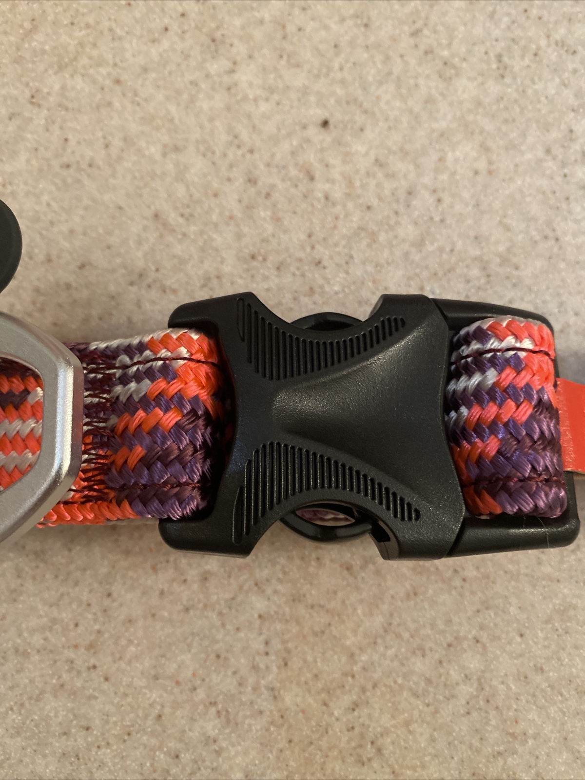 Arcadia Trail Paracord Dog Collar With Aluminum DRing CORAL LARGE 18