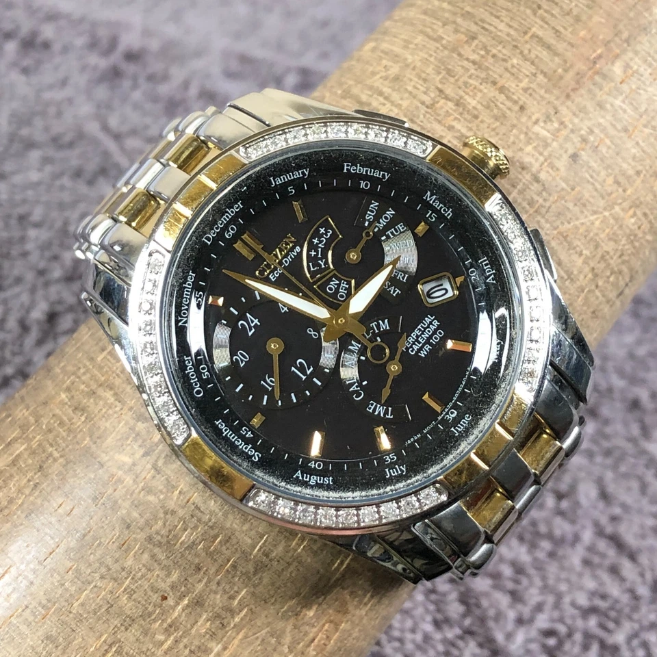 Citizen Eco-Drive Men E870-S046866 Perpetual Calendar Chronograph Watch 6 1/2" - image 2 of 4