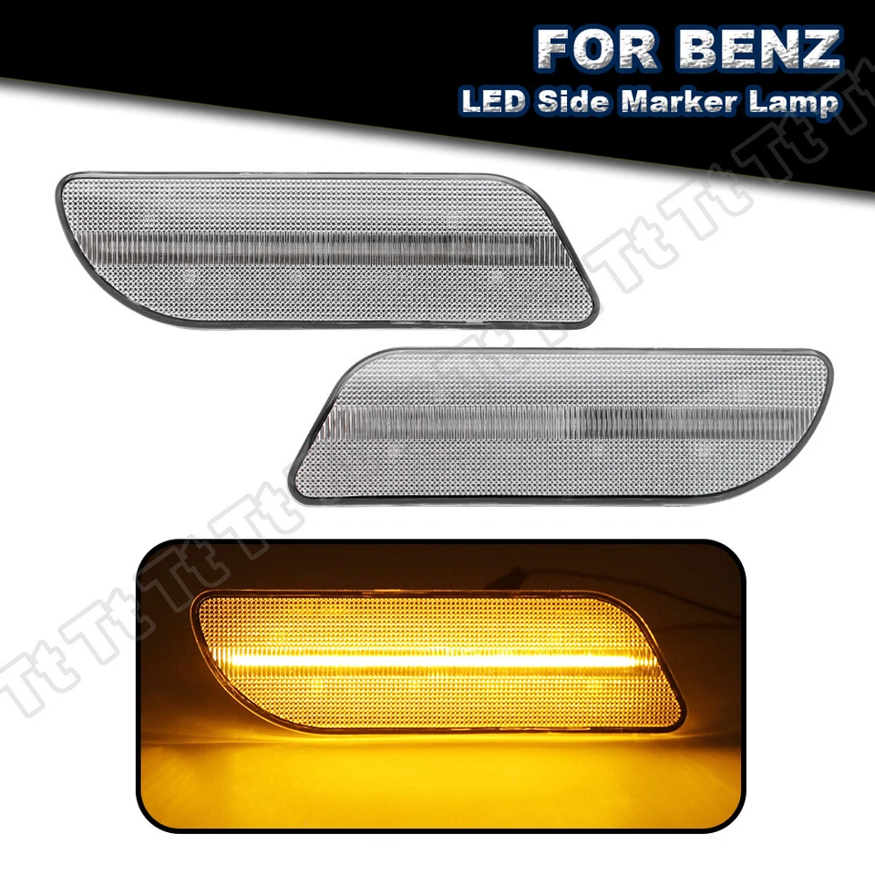 LED Bumper Side Marker Light for 98-04 Mercedes Benz SLK-Class R170 CLK320 W208 - Image 3 of 4
