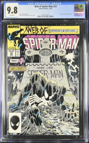 Web of Spider-Man 32 CGC 9.8 NM/MT White Marvel Comics 1987 Kraven Vermin Part 4