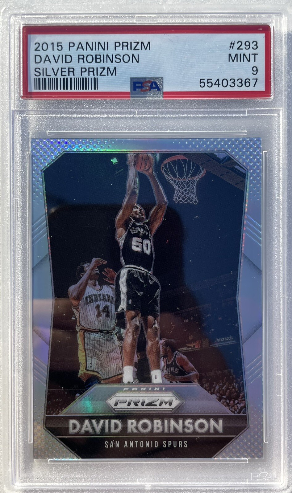 David Robinson 2015 Panini Prizm Silver Prizm #293 PSA 9