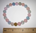 7.5" POLISHED 8mm ROUND AQUAMARINE / MORGANITE CRYSTAL STRETCH BRACELET 21.6g *8 — photo 4