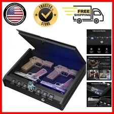 Child-Safe Large Biometric Gun Safe with Three Unlock Methods & Nightstand Light