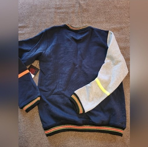 Elite Premium Denim Pac Man crew neck Sweater Youth Kids 15-16 *flaw On Back - Picture 8 of 11