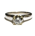 GIA certified 14k white yellow gold 1.08ct round diamond engagement ring 4.9g 6 — photo 1