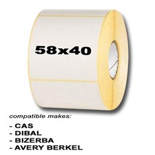 Waagenetiketten - CAS (58x40mm) Dibal, Bizerba, Avery Berkel - 8, 16, 24, 44 Rollen