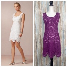 BHLDN 2 Yoana Baraschi Purple Embroidered Lace Scalloped Willa Shift Dress