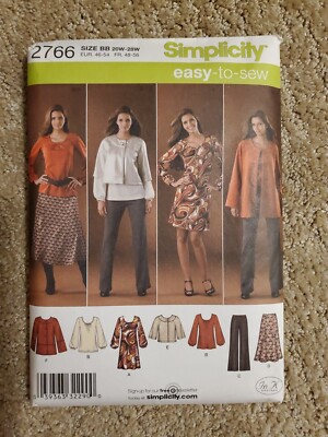 Simplicity # 2766 Pants-Skirt-Jacket-Dress /Tunic w/Vari Patterns Sz 20W-28W FF 
