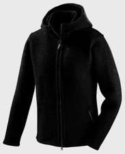 Mufflon MU-Randy   Winter Wolljacke für Herren mit Kapuze  schwarz   Schurwolle