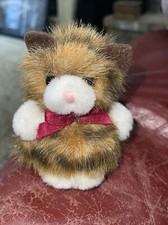 Vtg Russ Plush Itty Bitty Kitties Kitty Cat With Bow Orange Black Kitten