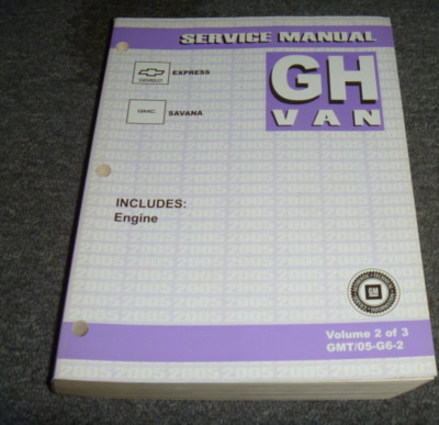 2005 GMC Savana 1500 2500 3500 Van ENGINE Shop Service Repair Manual