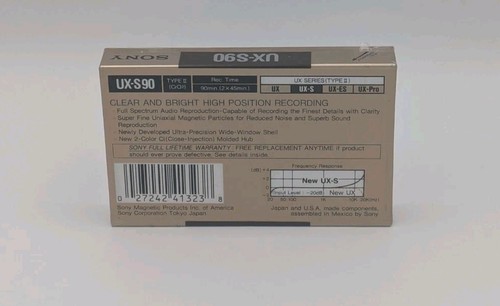 Sony UX-S Type II High Bias 90 Min Super Hi-Fi Recording Tape Brand New Sealed - Picture 2 of 5