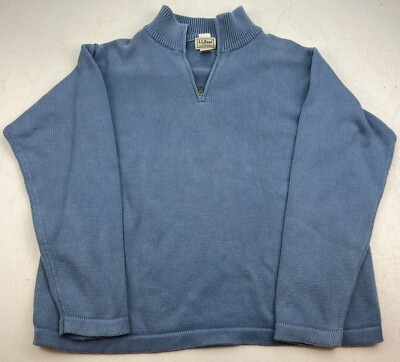L.L. Bean Vintage Outdoor Classic Sweater 1/4 Zip Heavy Knit Size LRG Hong Kong