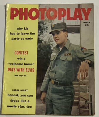 Vintage Photoplay Movie Magazine March 1960 Issue Feat. Elvis Presley