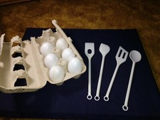 Toy Betty Crocker Baking Tools and 6 toy eggs