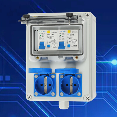 BAUSTROMVERTEILER WANDVERTEILER KOMPLETT VERDRAHTET 32A 16A 230V MIT CEE DOSE