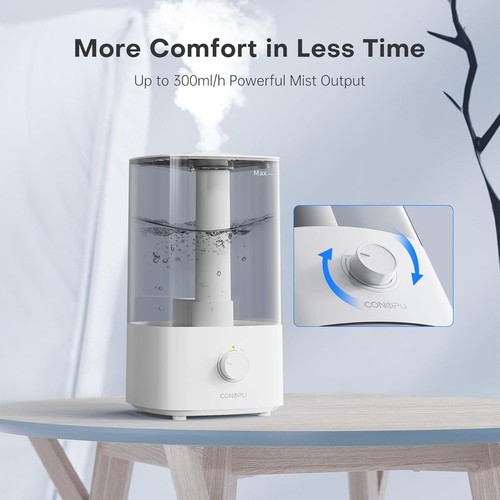 CONOPU Umidificatore Ambiente, 4L Umidificatore Ultrasuoni a Nebbia Fredda, 300m - Foto 3 di 7