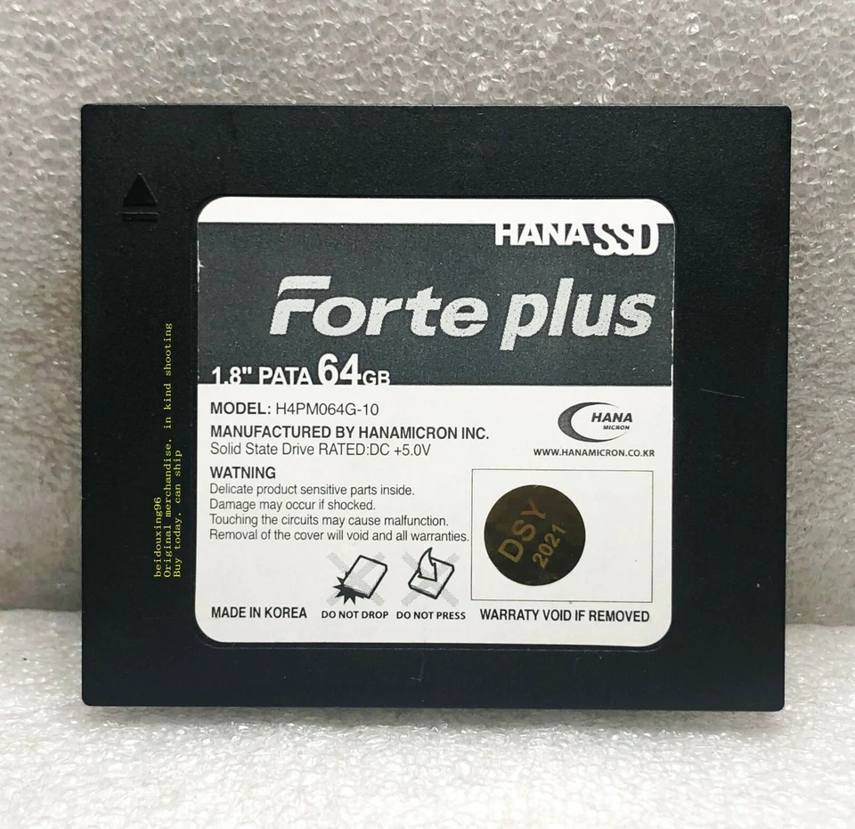 Forte pIus 1.8"PATA 64GB IDE HANA SSD H4PM064G-10 flash memory (Made in KOREA) - Image 2 of 4