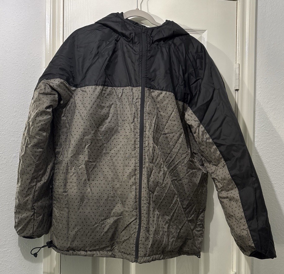 SACAI X NIKE Giacca Nike Vintage Y2K Taglia Large Nero Grigio Parka Reversibile Full Zip Cappuccio