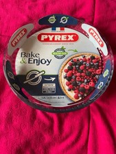 Pyrex Bake & Enjoy 25cm Glass Flan Tart Quiche Dish 1.2L Made France New