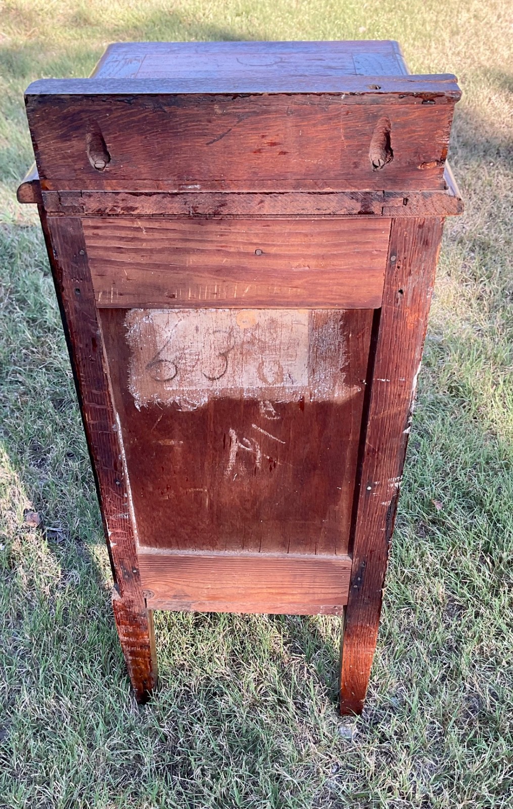 Antique Art Deco Carved Wood 3-Drawer Chest Cabinet Nightstand Victorian Vtg