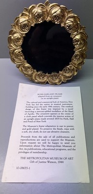 Metropolitan Museum Of Art MMA Rose Garland Frame Gold Plated Pewter