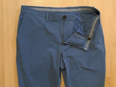 Ministry of Supply Mens 36X34 Slim Blue Performance Stretch Travel Dress Pants