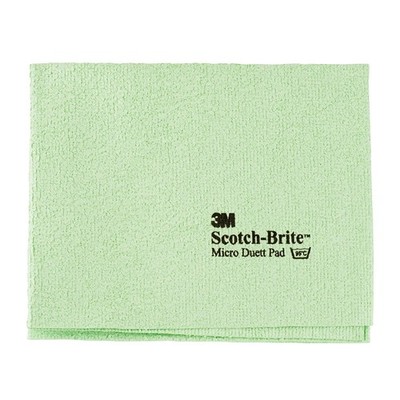 3M Scotch-Brite Micro Duett Mikrofasertuch, Grün, ohne Aufdruck, 32 x 40 cm