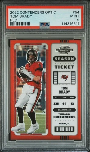 Tom Brady 2022 Panini Contenders Optic Red Prizm #54 /175 PSA 9 Bucs