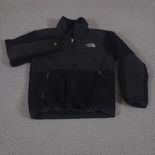 The North Face Jacket Boys S 7/8 Black Denali Fleece Polartec Recycled Warm Zip