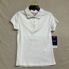Izod Polo Shirt Girls XXS 4/5 White Short Sleeve School Uniform Easy Care Cotton