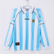 Argentina Jersey 1996 1997 Size XL Retro Football Vintage Home White LS Soccer