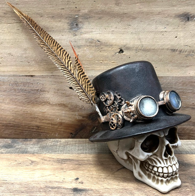 Steampunk Skull Resin Decorative Tabletop Decor 12'' x 11''