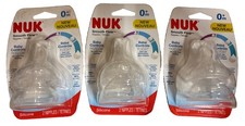 NUK Baby Bottle Nipples Smooth Flow 0 Months  Anti-Colic Vent 3 Packs of 2