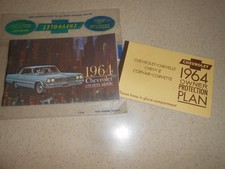 1964 CHEVROLET OWNER GUIDE / OWNER'S MANUAL + '64 WARRANTY  BOOK and CHEVY CASE