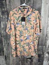 NWT Bad Birdie Core Performance Orange Flora Fiesta Golf Polo Shirt Size XL