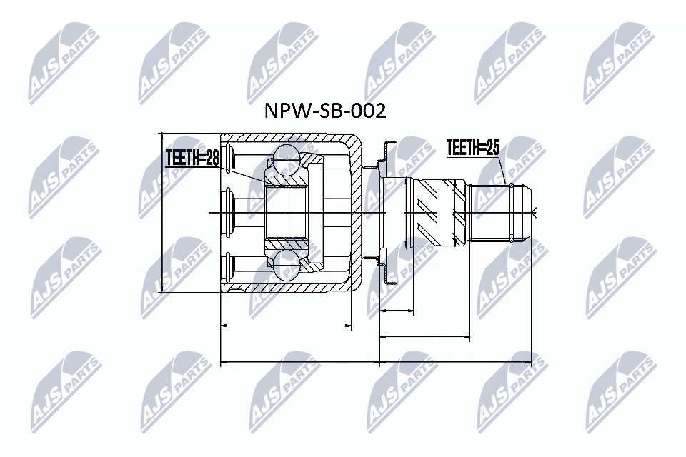 N.T.Y. NPW-SB-002.NTY Joint Kit, drive shaft for SUBARU - Image 3