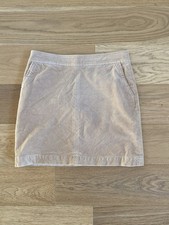 Boden Tan Corduroy Mini Skirt 8 Lined Zip Back Preppy Classic Academia