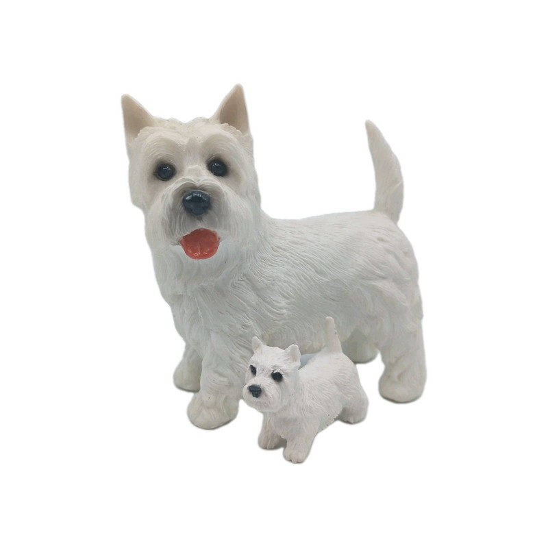 Pair of West Highland Terrier Terriers figures  Classic Critters Resin Mom & Pup
