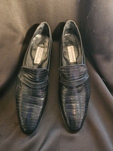 Vintage Black / Blue  Lizard Skin Loafers From Stuards California Men main image 2