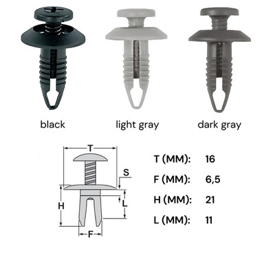 5x Verkleidung Clips Befestigung Klips Halter Suzuki Ford Mazda 6,5mm grau