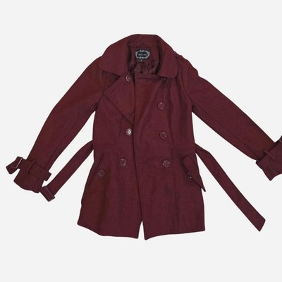 Ambiance Women's Burgundy and Red Coat