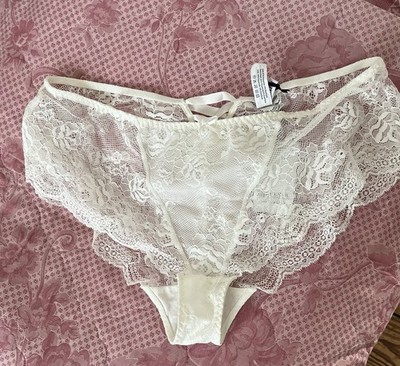 ba&sh Spitzen-Shorty Slip Perlweiß Gr. 4 wie L / 40 Neu mit Etikett L / 40 / 12