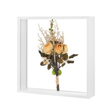 Dried Flower Frame, 10 x 10 Inch Wooden Shadow Box Frame White