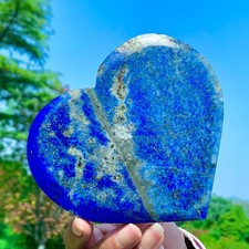 361G Natural Lapis Lazuli Crystal Quartz Hand Carved Heart-shaped Healing Gem