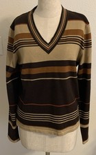 Jones Wear Pullover Sweater Womans  Size M  Multi Striped V Neck NWOT
