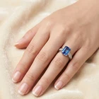 Vibrant Swiss Blue Topaz 4.80Ct 925 Sterling Silver White Gold Rings Size 6.5