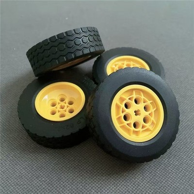 4 X Technic Parts Tire Wheel 32019 86652 Set Wheels Tires 62x20mm & Rims 43x18mm