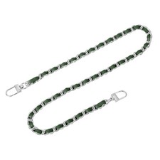 24" Purse Chain Strap with Buckles for Shoulder Green Silver