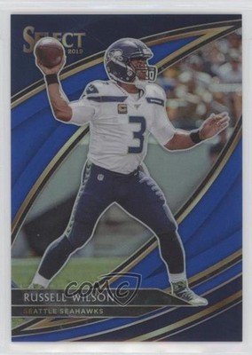 2019 Panini Select Field Level Blue Prizm 55/75 Russell Wilson #211 07qt